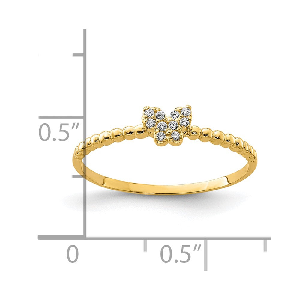 10K Butterfly CZ Ring