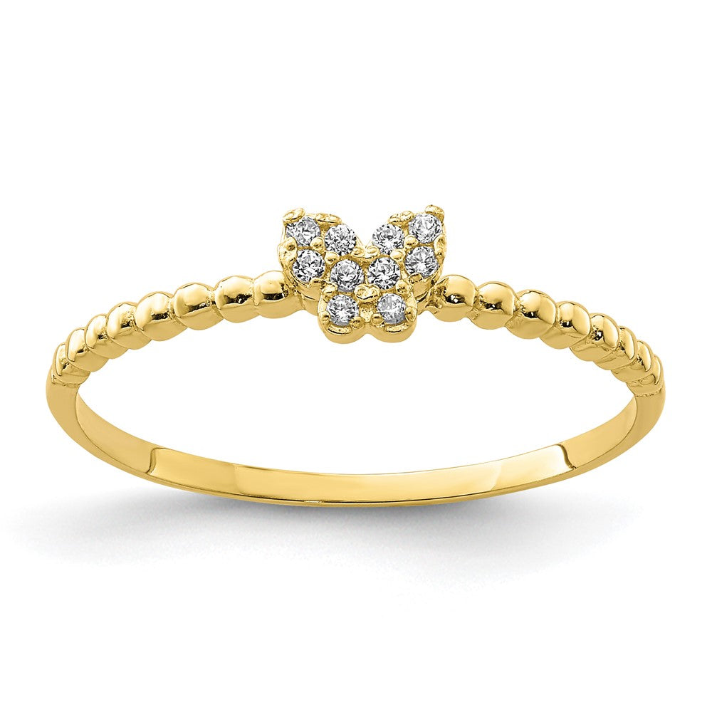 10K Butterfly CZ Ring