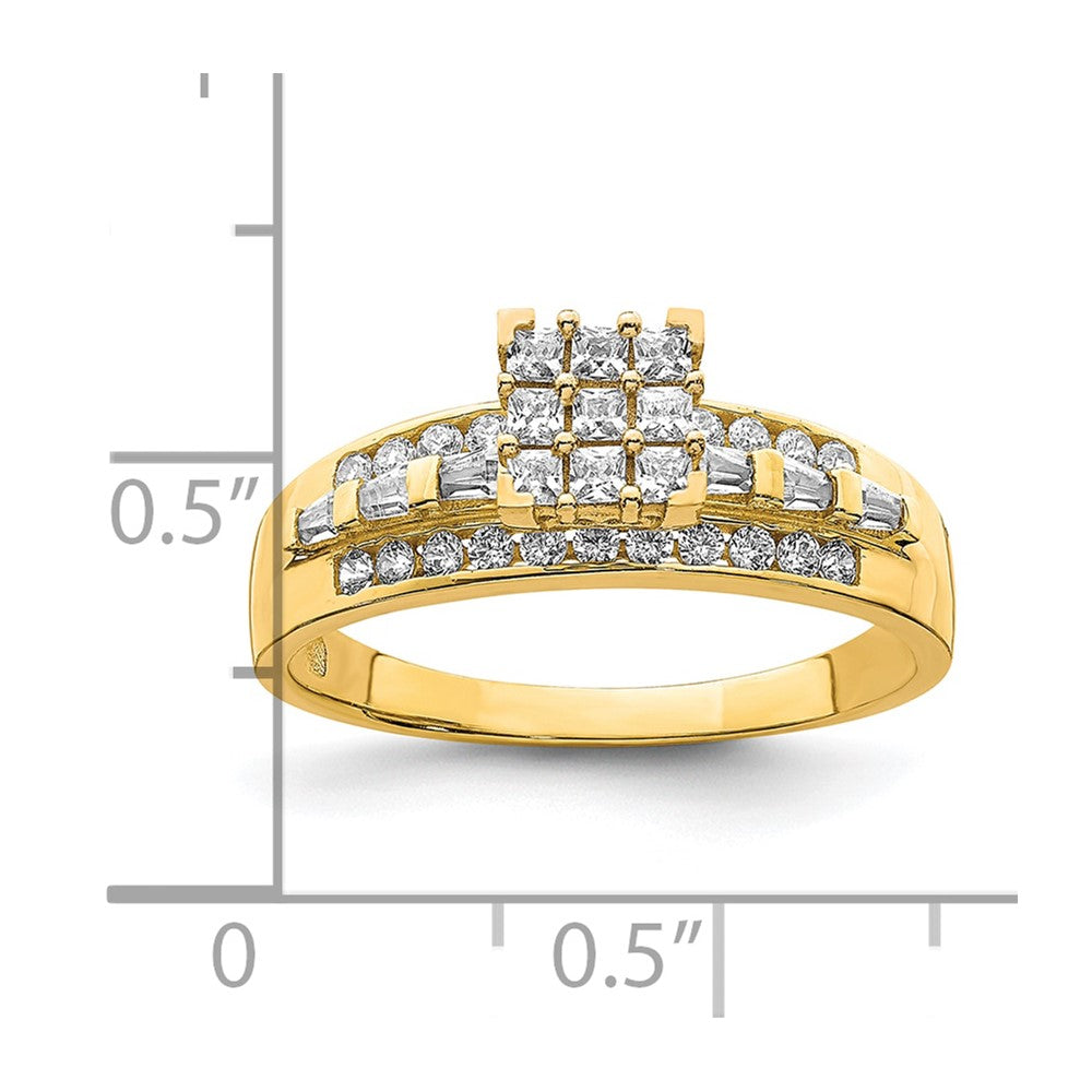 10K CZ Micropave Solitarie Ring