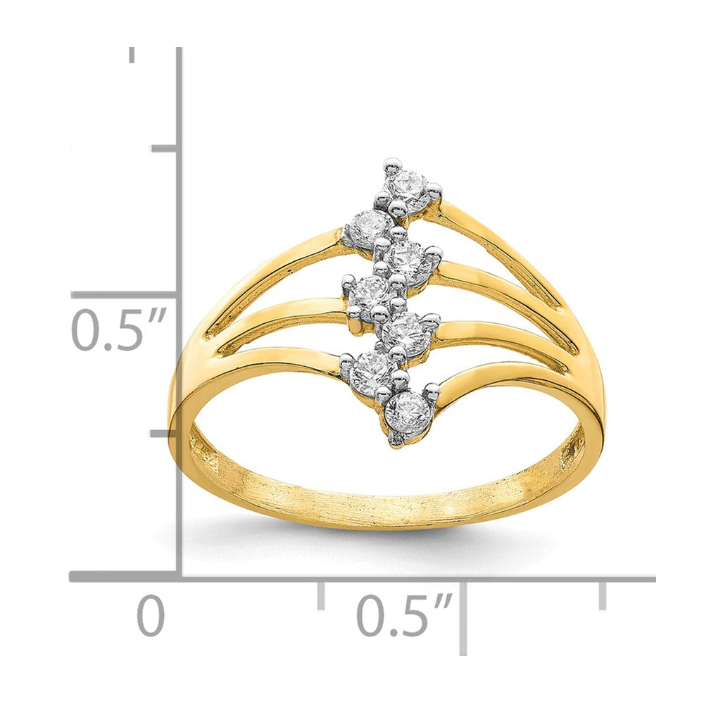 10K CZ 7-Stone Ring