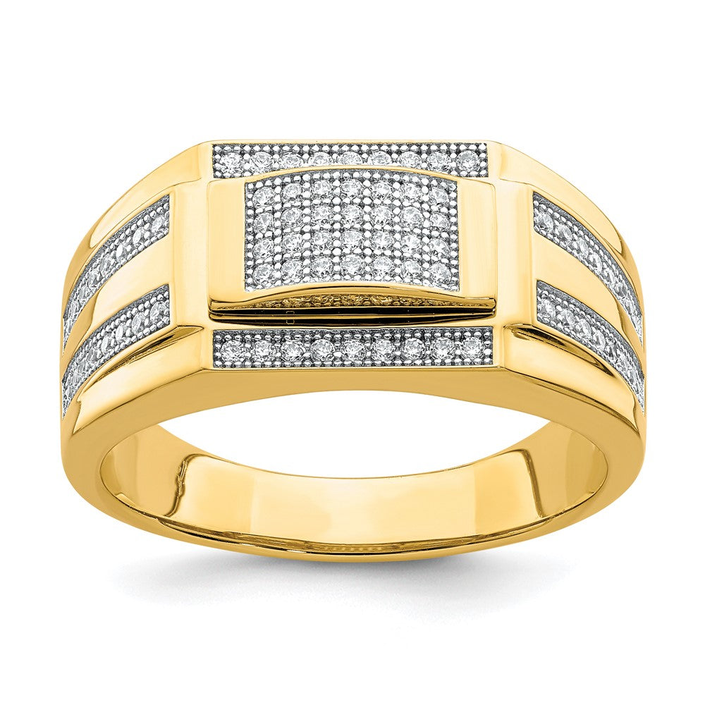 10K Men's CZ Signet Ring