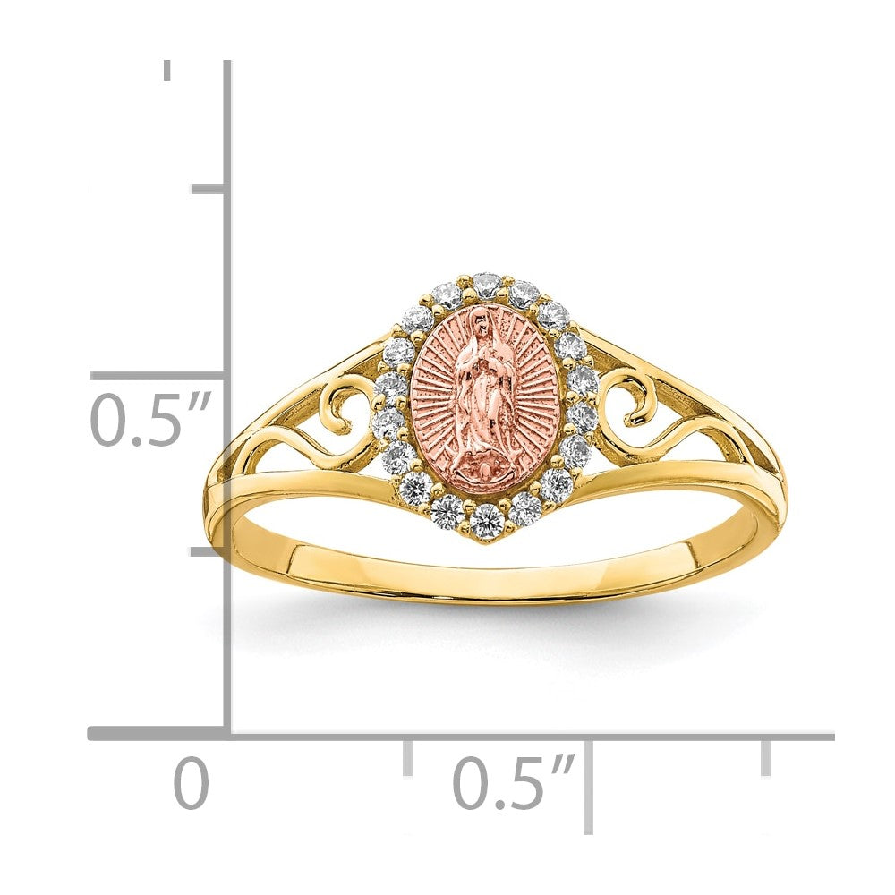 10K Two-Tone CZ Guadalupe Ring