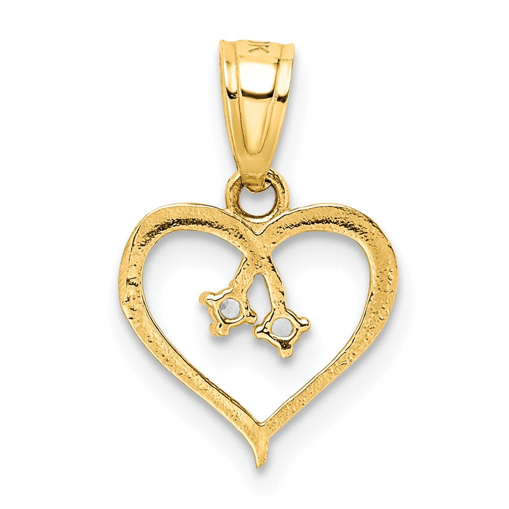 10K CZ Heart Pendant