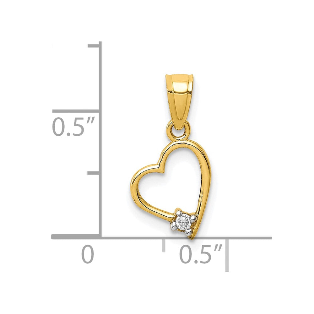 10K CZ Heart Pendant