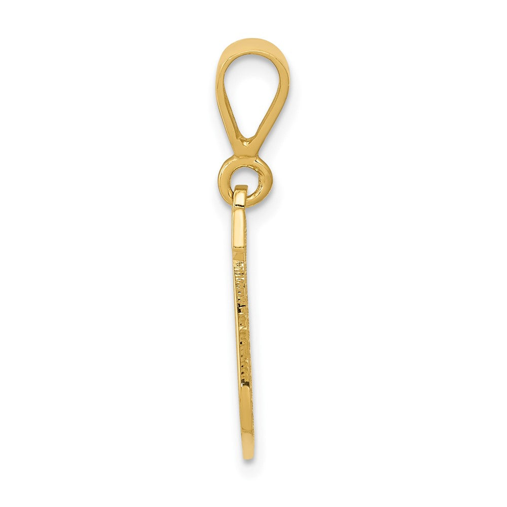 10KY Initial J Pendant