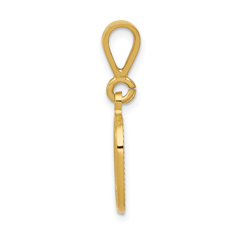 10KY Initial O Pendant