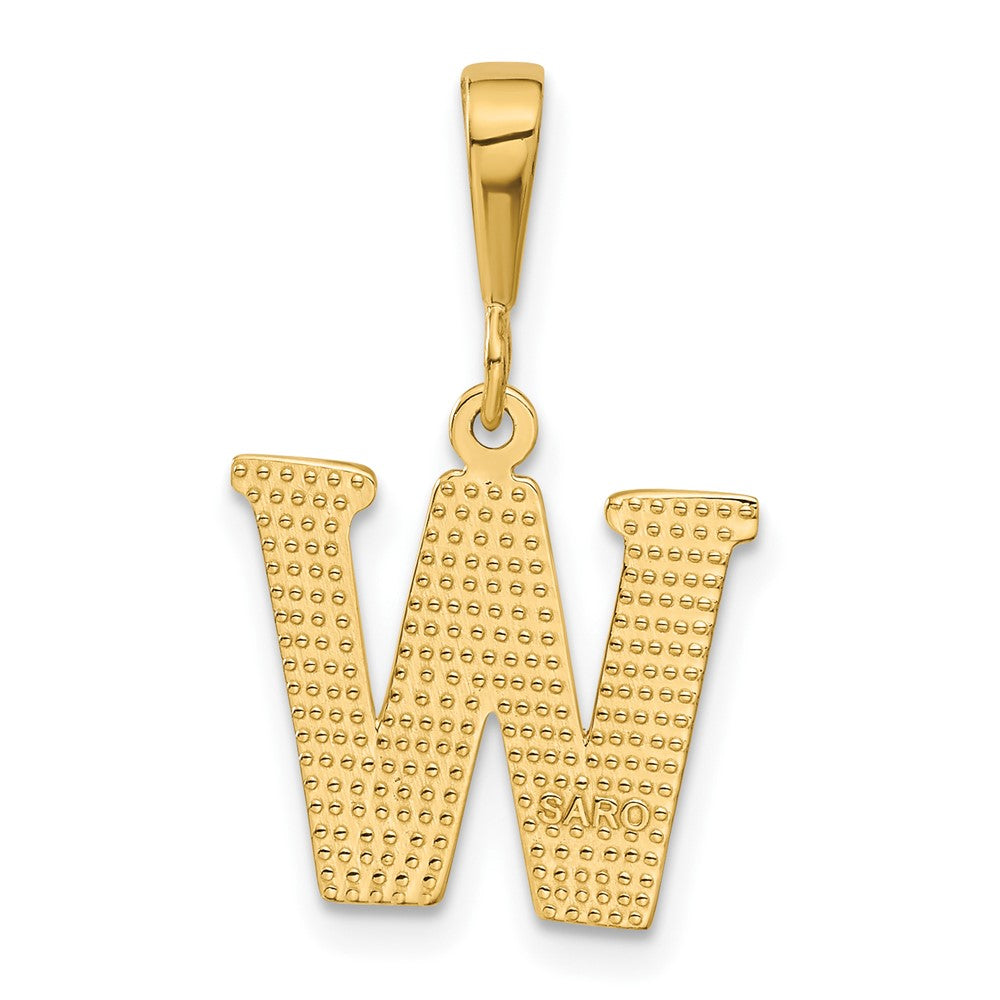 10KY Initial W Pendant