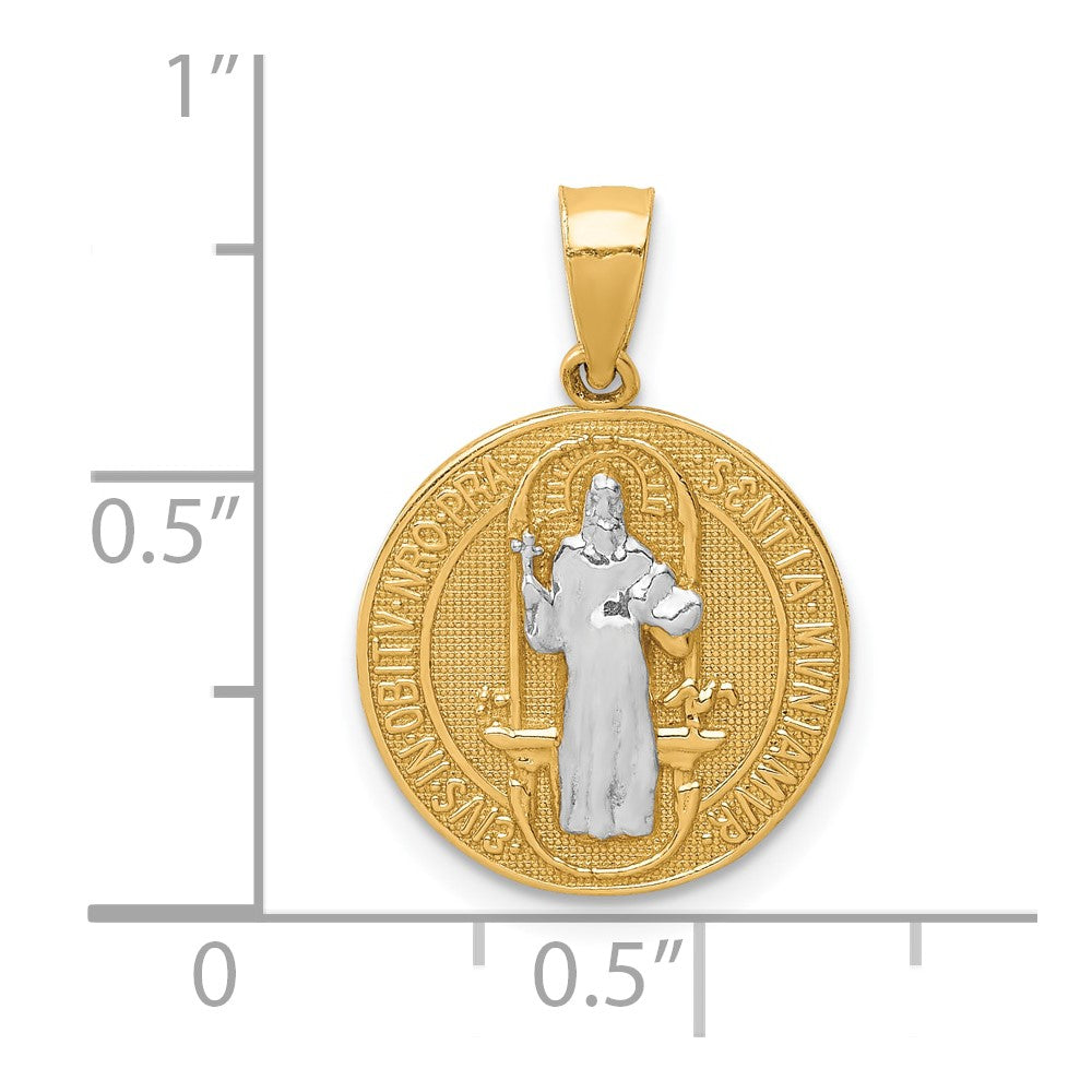 10K W/Rhodium San Benito Medal Pendant