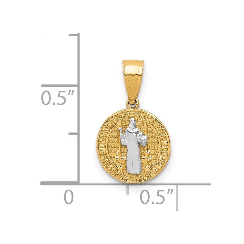 10K W/Rhodium San Benito Medal Pendant