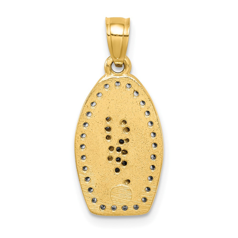 10K w/Rhodium CZ Pave Lady of Guadalupe Pendant