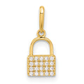 10K Polished CZ Lock Charm