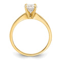 10K Polished Round CZ Solitaire Ring