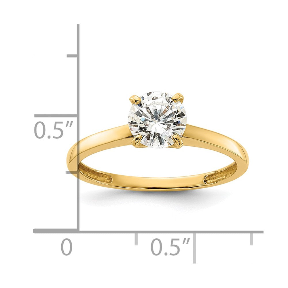 10K Polished Round CZ Solitaire Ring