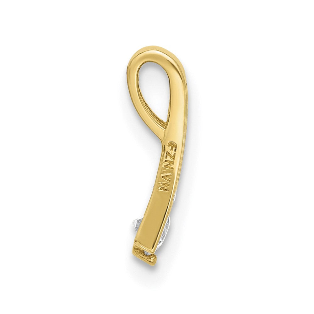 10K Polished CZ Fancy Chain Slide