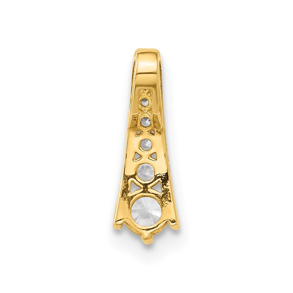 10K Polished CZ Fancy Chain Slide