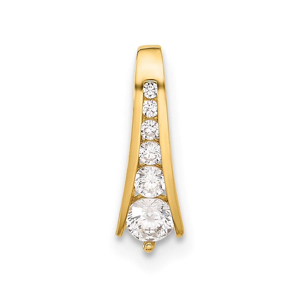 10K Polished CZ Fancy Chain Slide