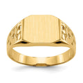 10k 9.0x10.5mm Open Back Men's Signet Ring