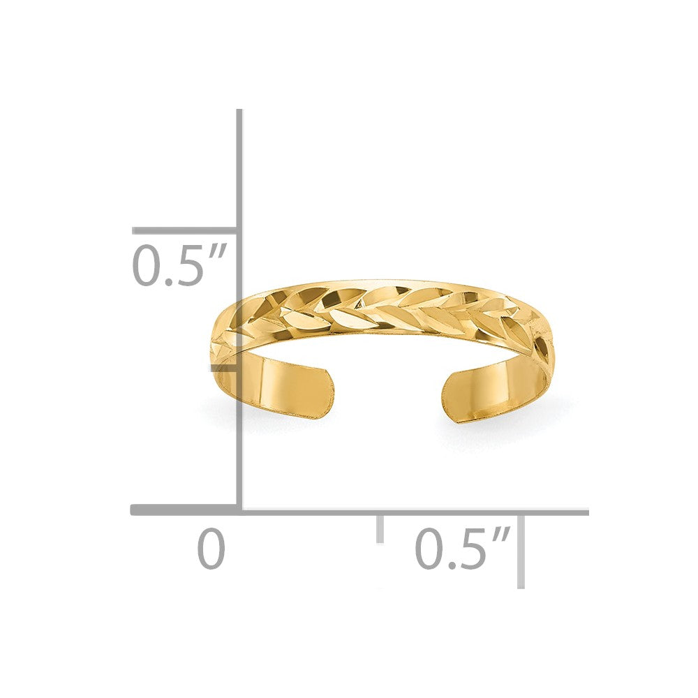 10K Diamond-Cut Toe Ring