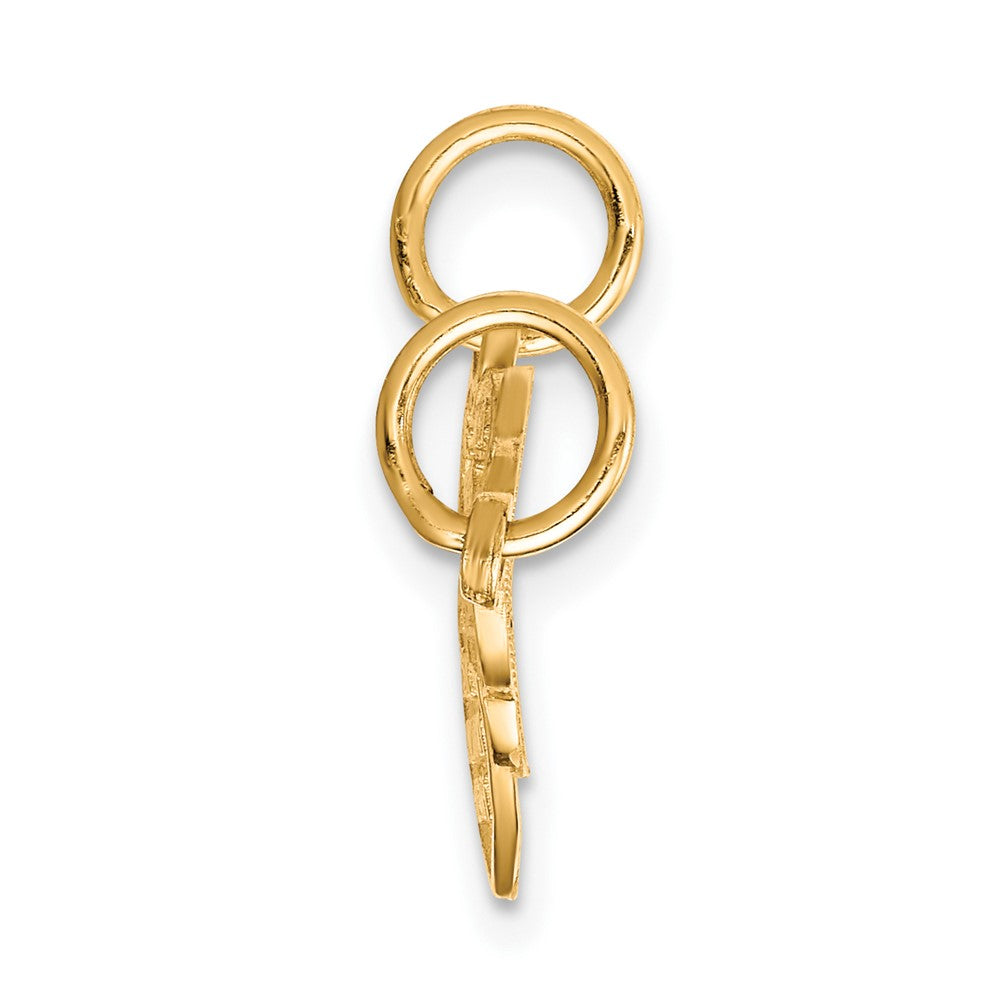 10K Heart and Key Break-apart Charm