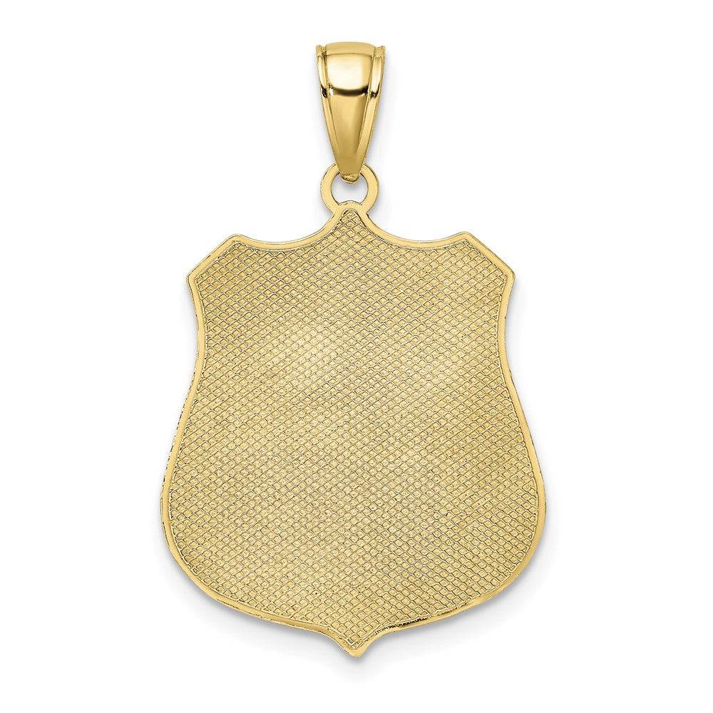 10k Large Police Badge Pendant