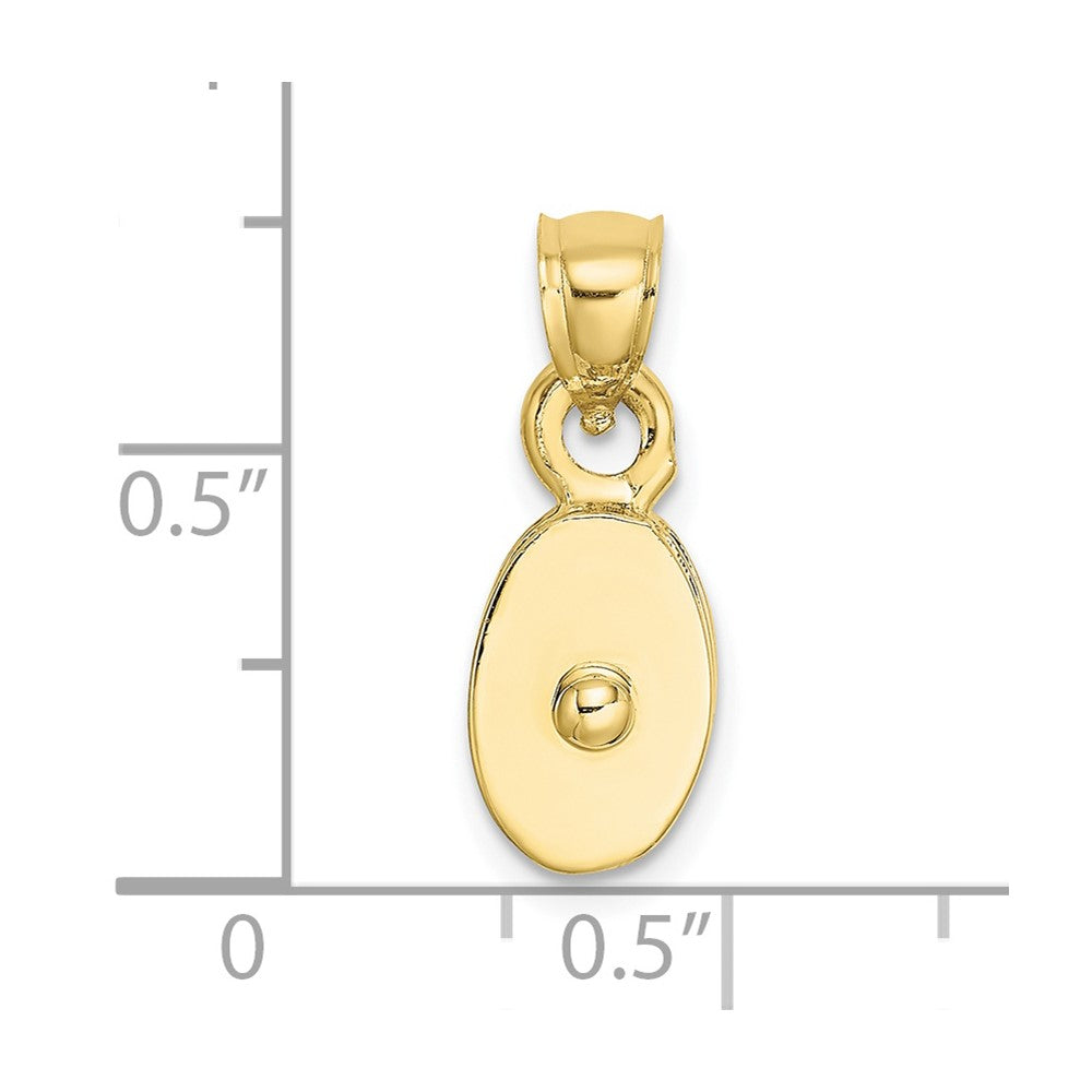 10K Polished 3-D Moveable Pulley Charm