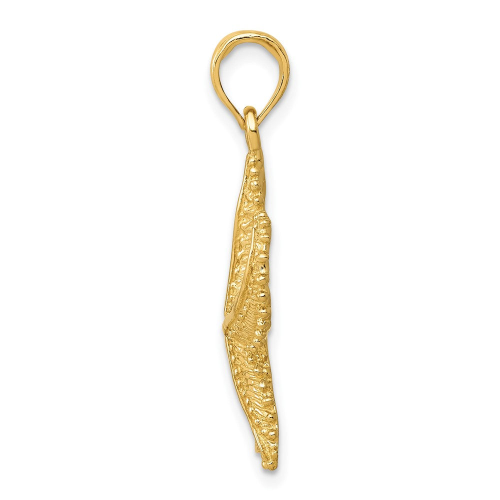 10k Polished Open-Backed Starfish Pendant