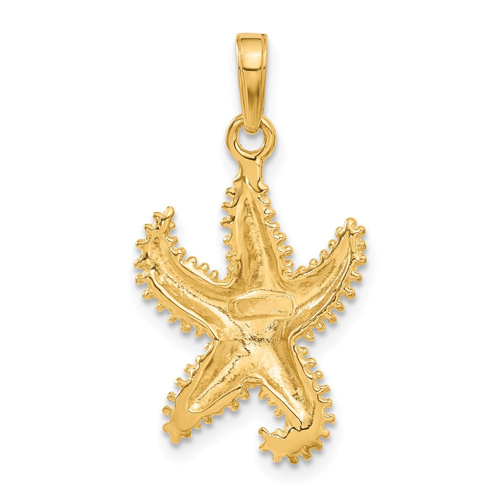 10k Polished Open-Backed Starfish Pendant