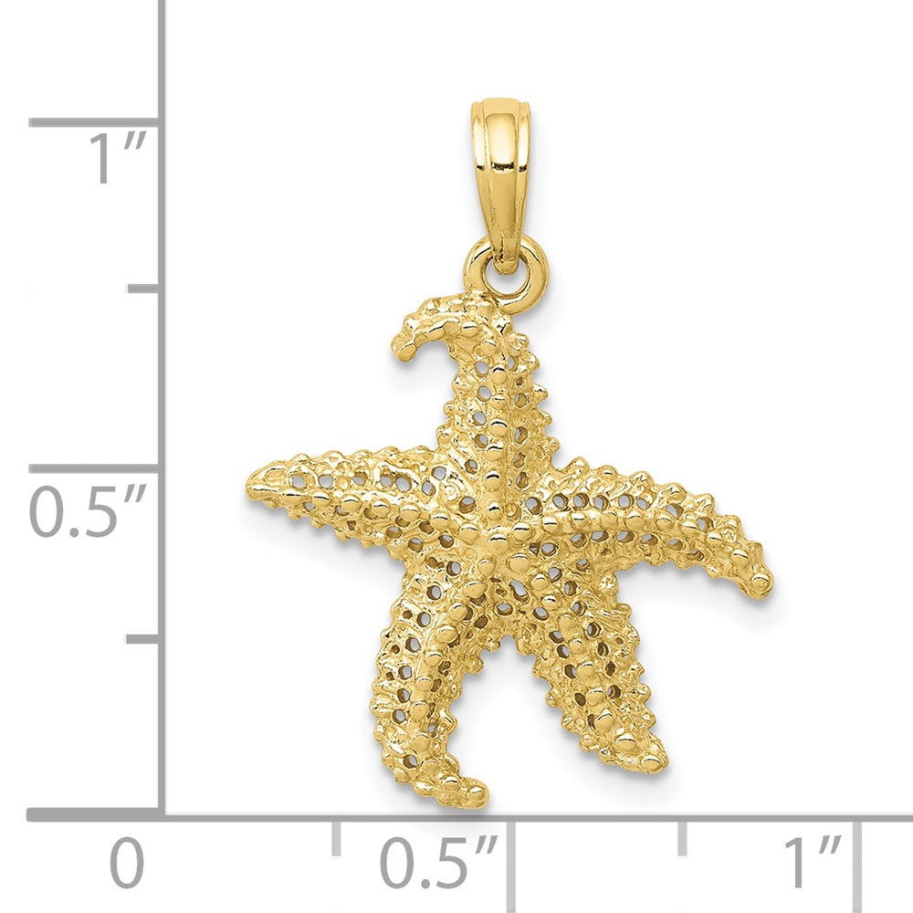 10k Polished Open-Backed Starfish Pendant