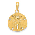 10K Polished Sand Dollar Pendant