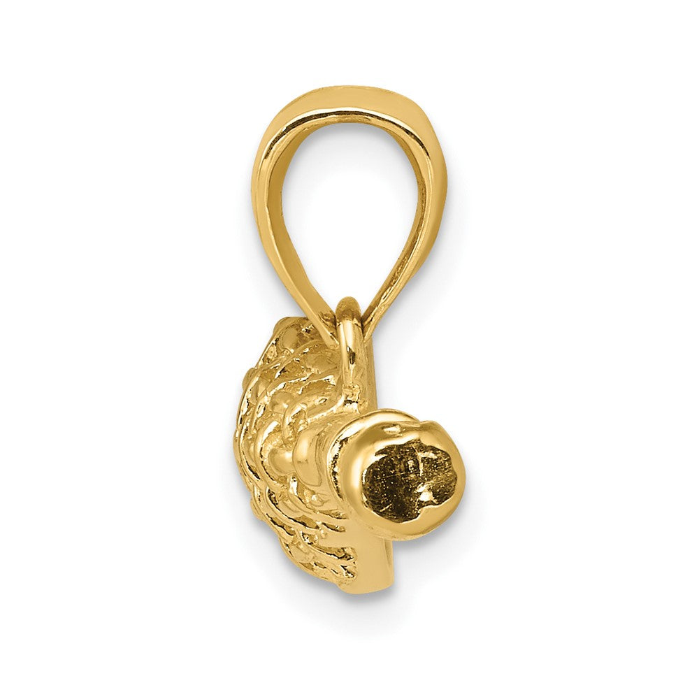 10K Solid Polished 3-D Lacrosse Stick Pendant