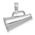 10K White Gold Polished 3-D Small Megaphone Pendant