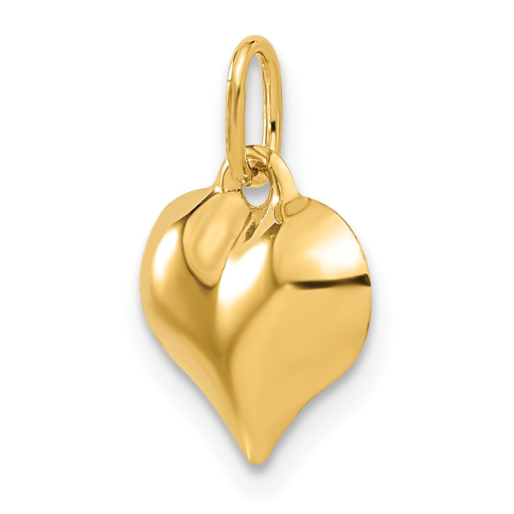 10K Polished 3-D Heart Pendant