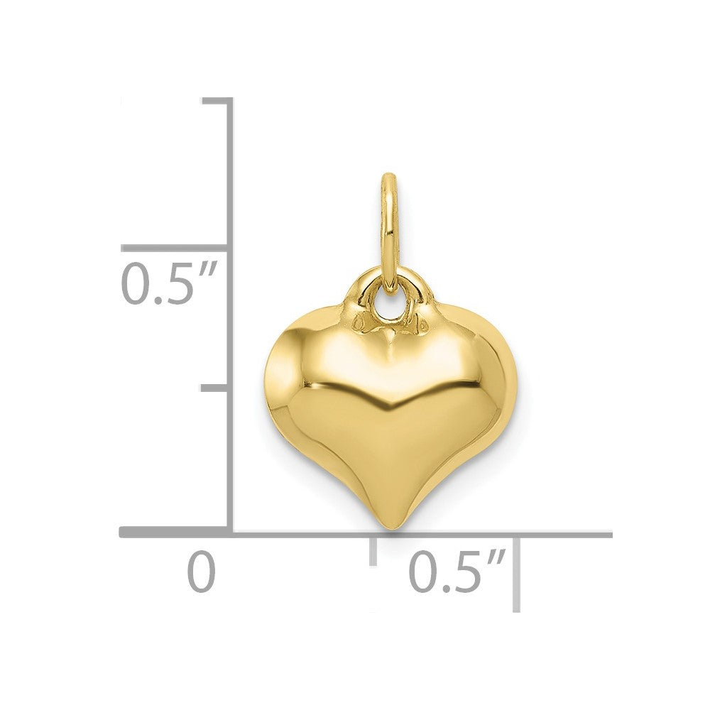 10K Polished 3-D Heart Pendant