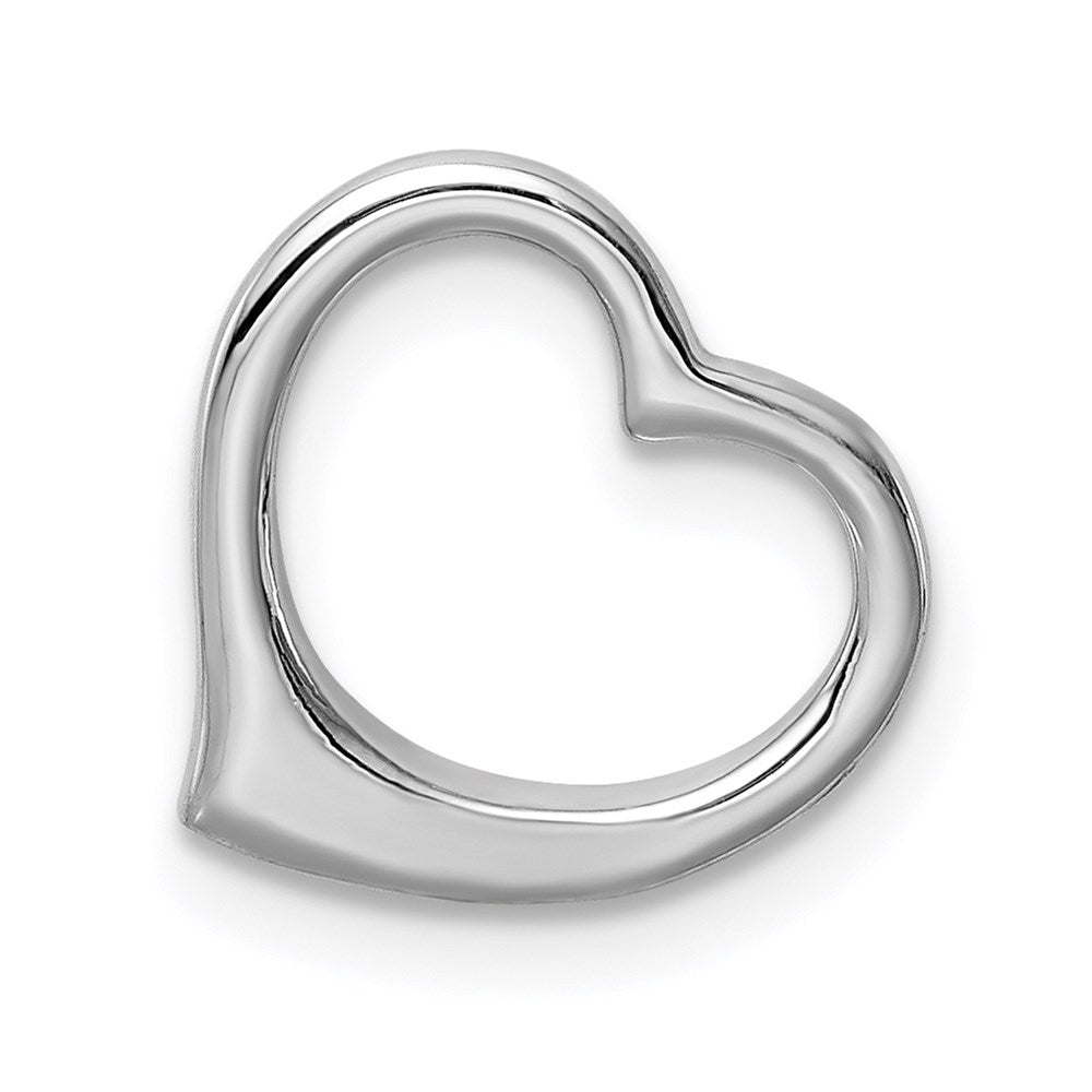 10K White Gold Polished Heart Chain Slide