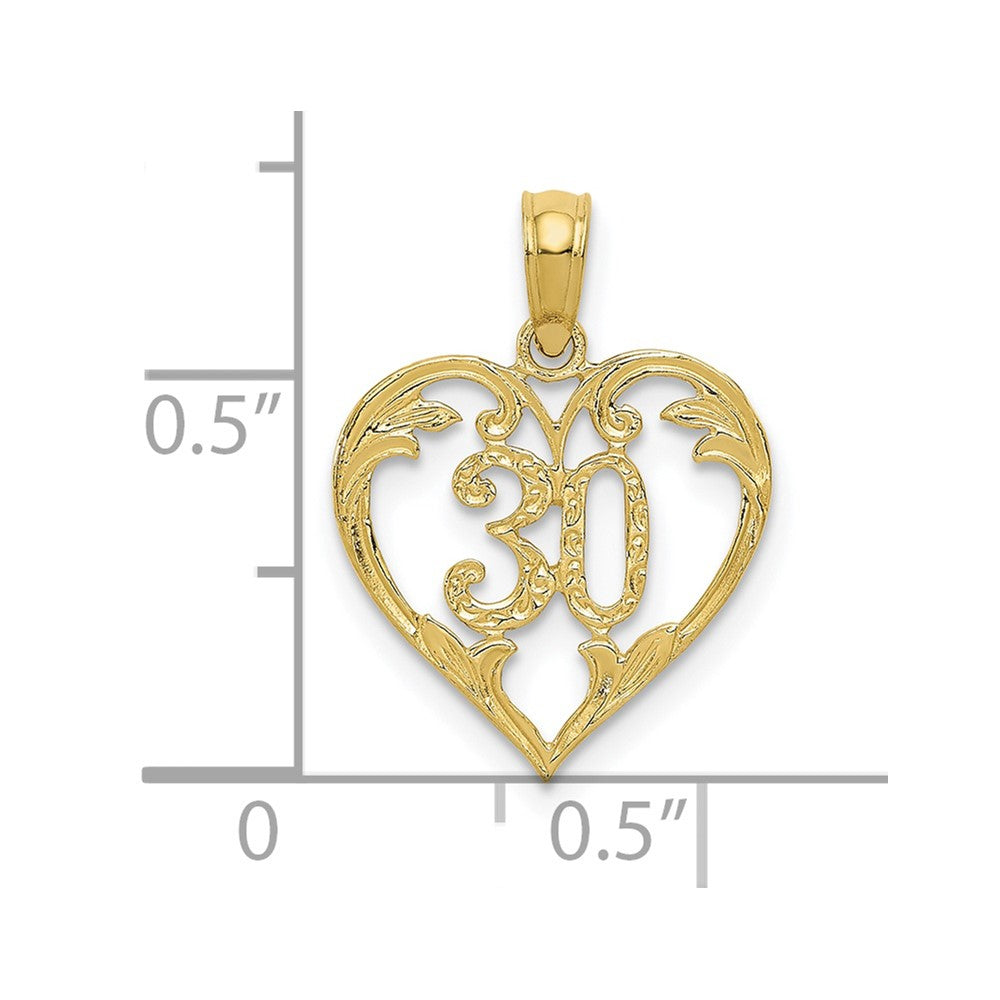 10k 30 in Heart Cut-out Pendant