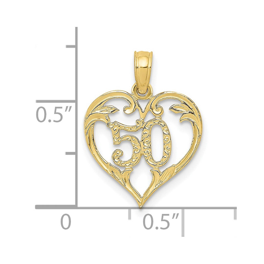 10k 50 in Heart Cut-out Pendant