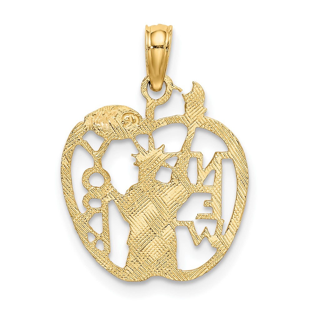10k Cut-out NEW YORK w/Statue of Liberty in Apple Charm