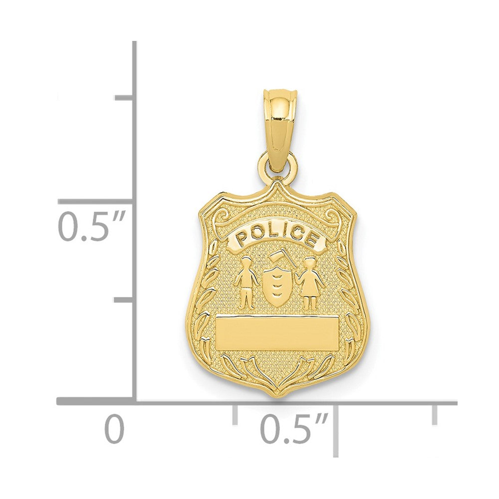 10k Police Badge Pendant