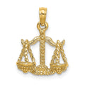 10K 3-D Libra Zodiac Pendant