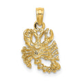 10K 3-D Scorpio Zodiac Pendant
