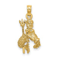 10K 3-D Aquarius Zodiac Pendant