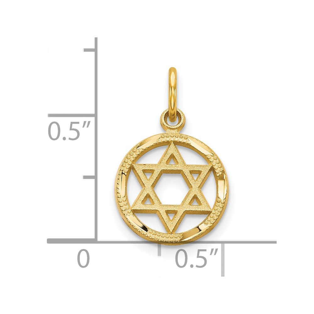 10K Star Of David Charm
