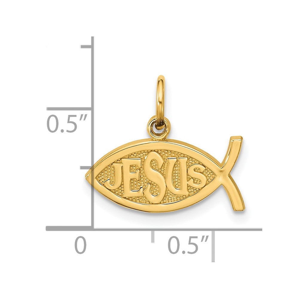 10K Jesus Fish Charm