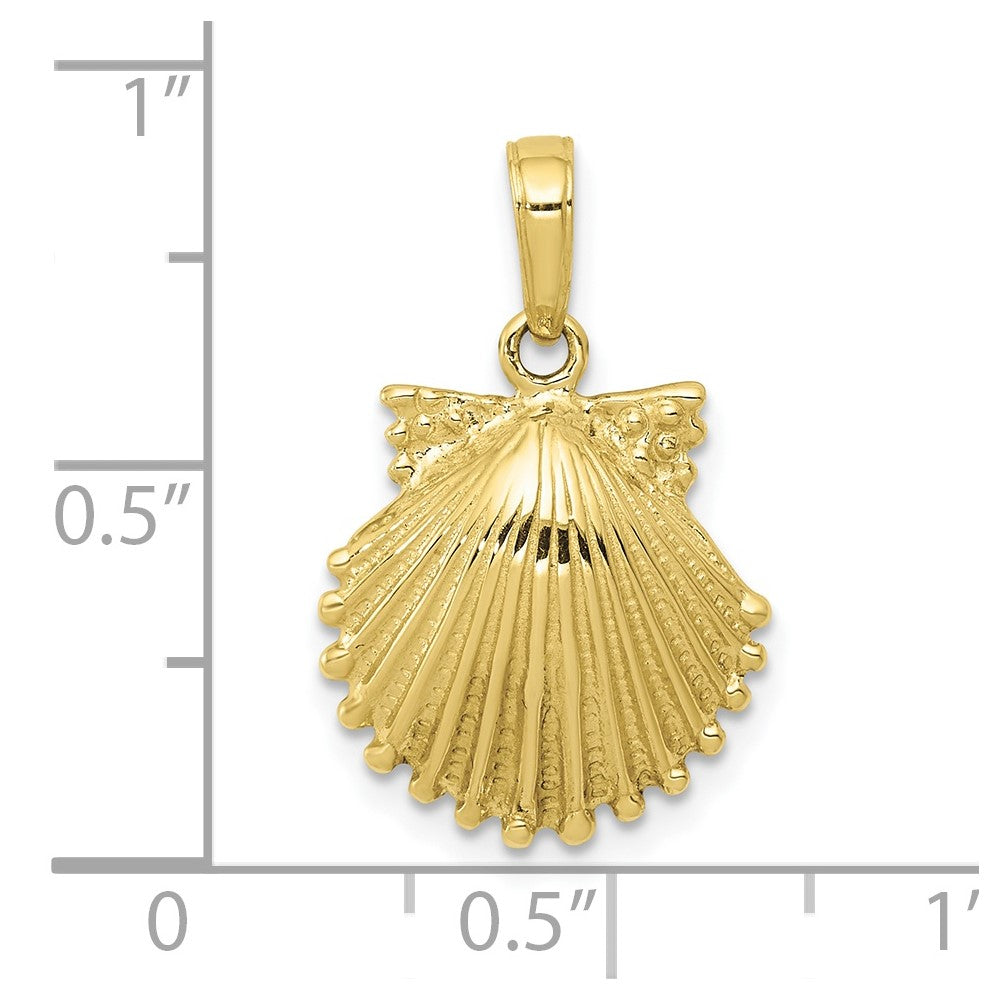 10k Scallop Shell Pendant