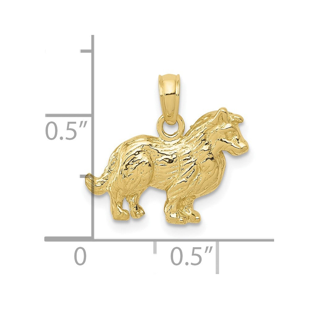 10k Collie Dog Pendant