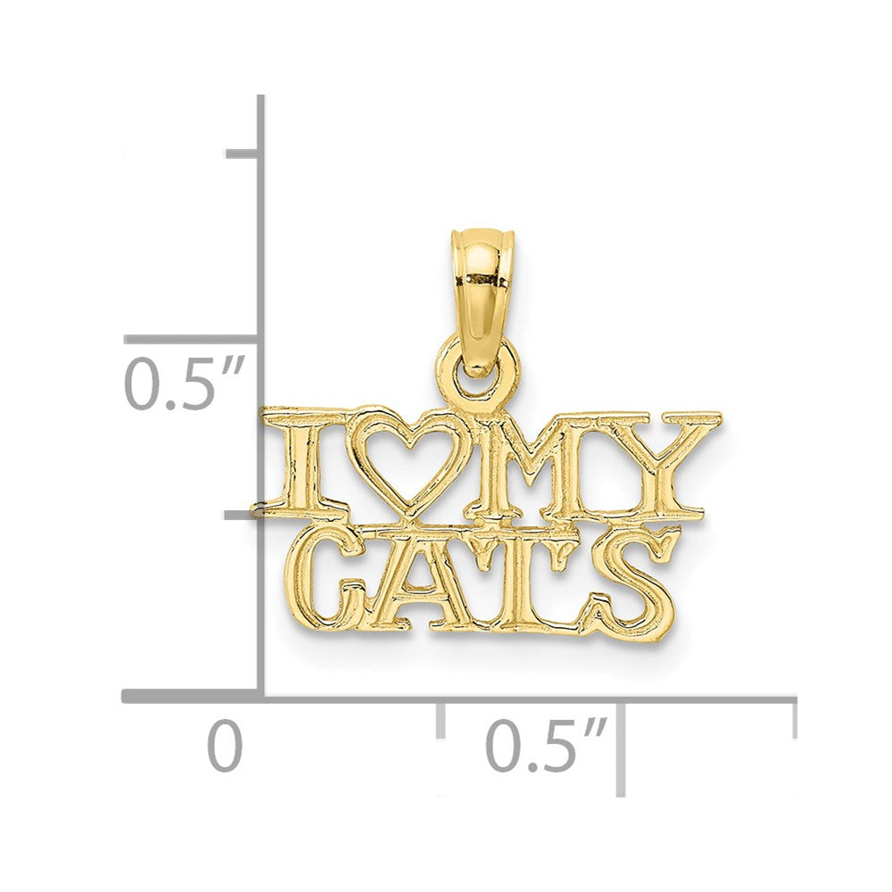 10k I HEART MY CATS Charm