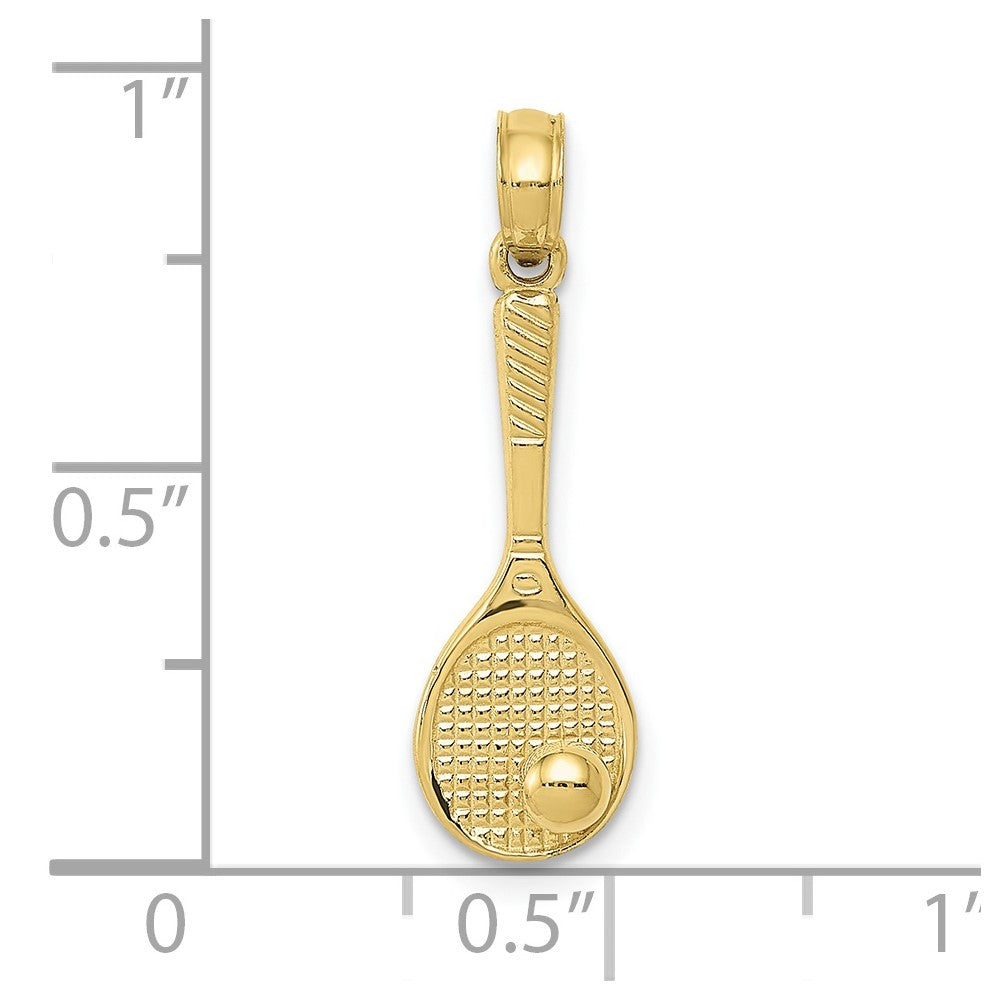10k Tennis Racquet and Ball Charm
