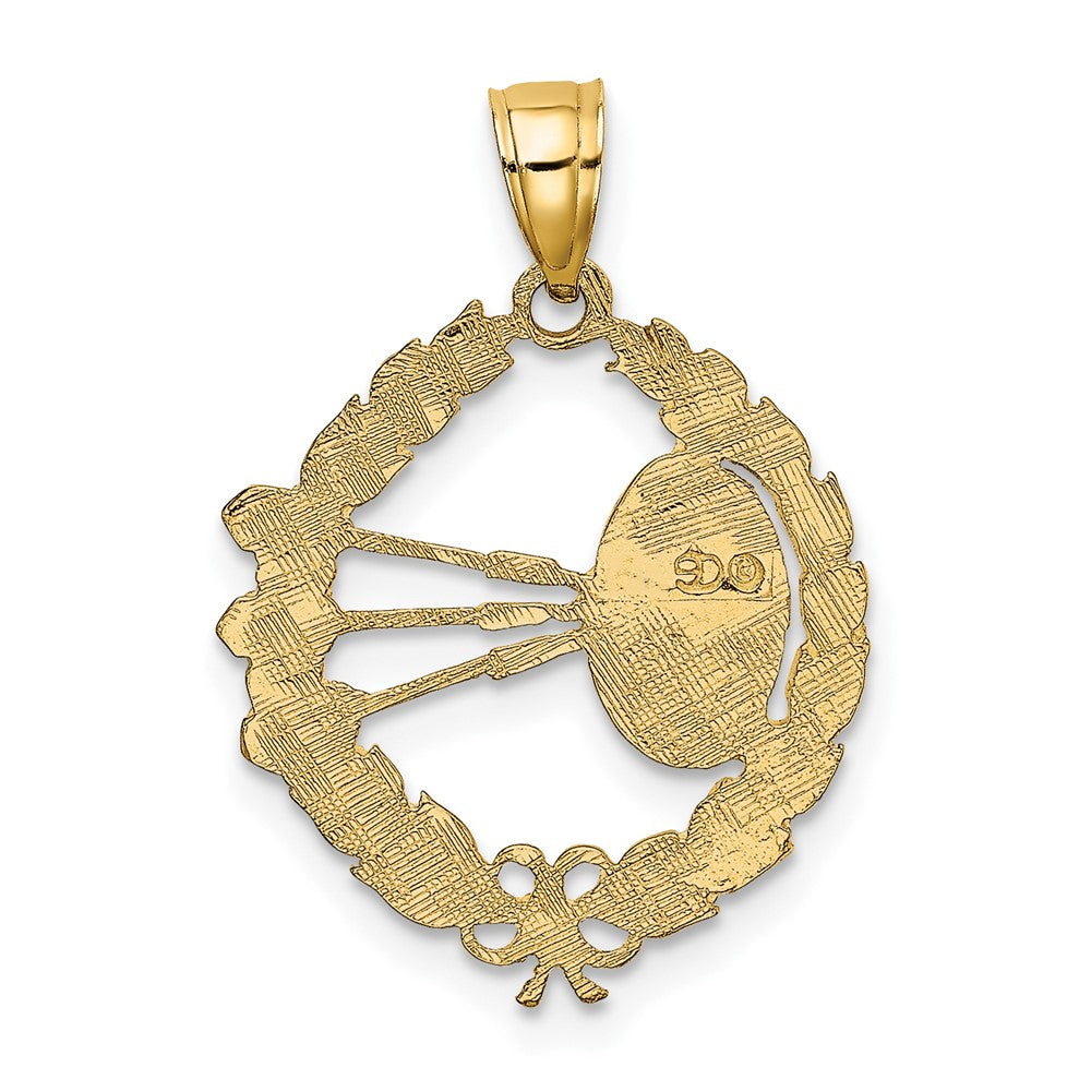 10k Dart Board and Darts in Leaf Design Charm