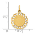 10k Circle with Filigree Edges Charm