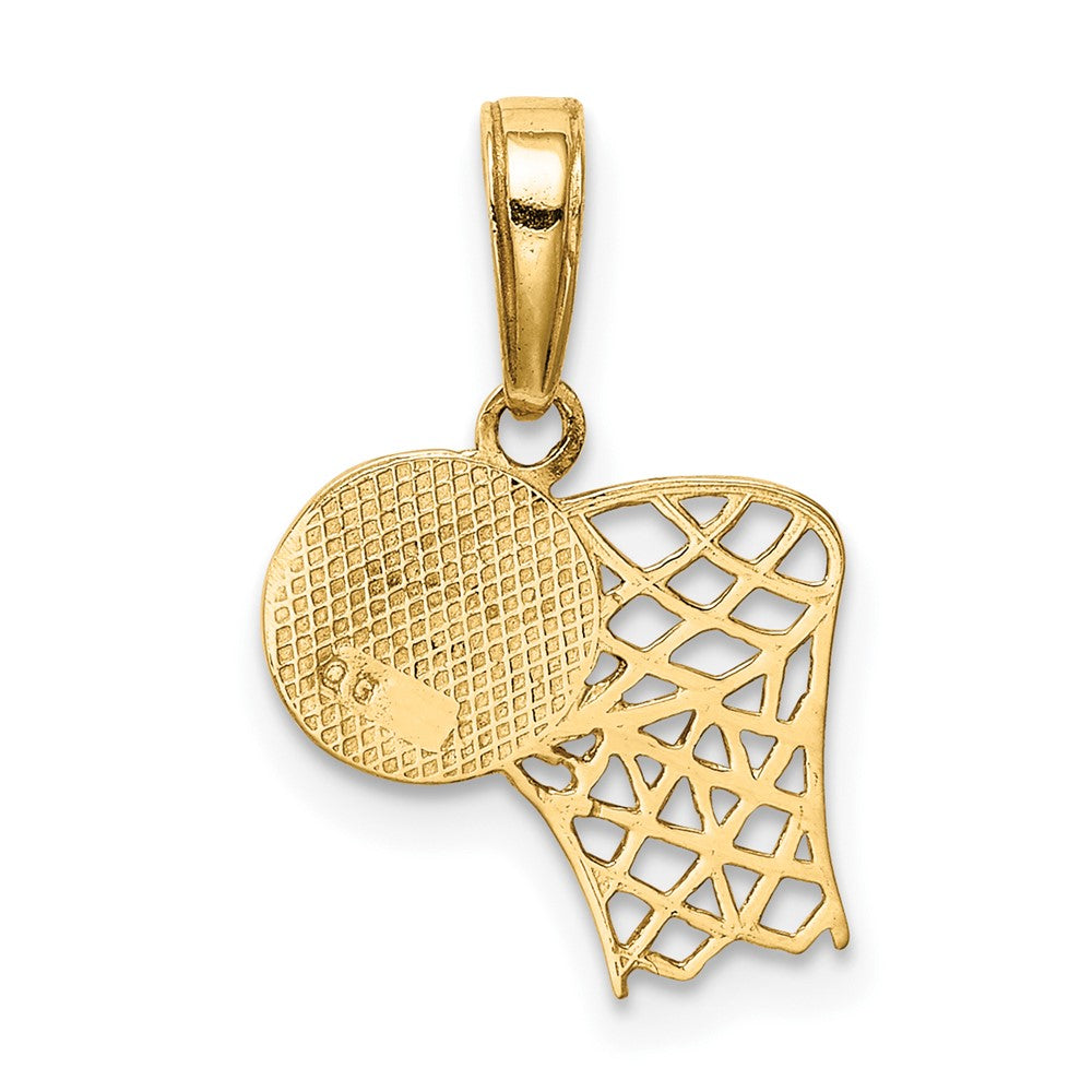 10K Basketball Hoop And Ball Pendant